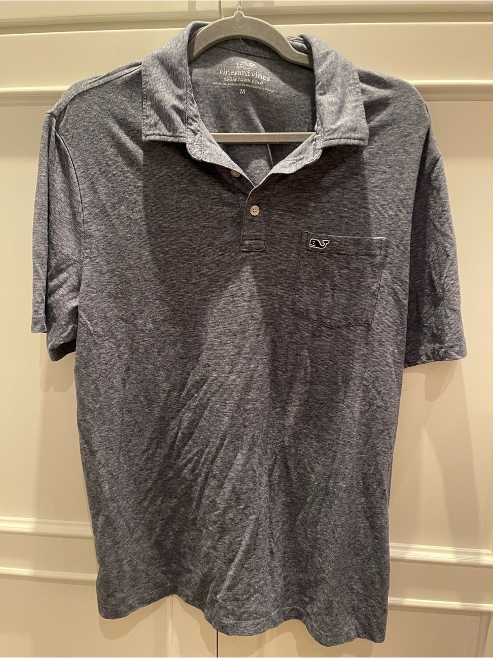 Vineyard Vines Men's Heather Navy Short-Sleeve Polo